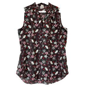 Cabi Women’s Plaza Fiesta Floral Tank Top Blouse Grey Size Medium EUC